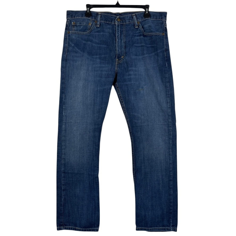 Levis 513 Slim Straight 38x30 100% Cotton Denim Blue Jeans Medium Wash Zip‎ Blue